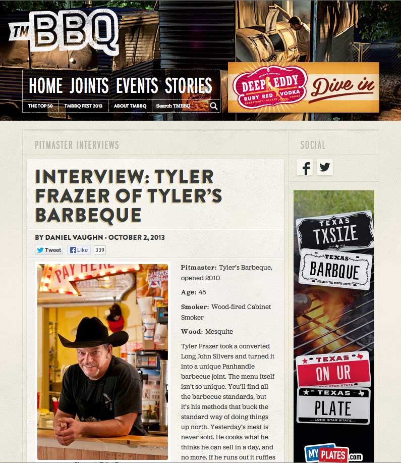 Texas Monthly BBQ Interview - Tyler's Barbeque - Amarillo, Texas